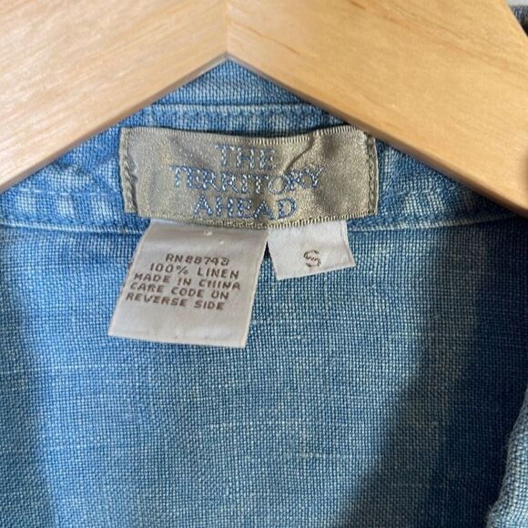 The Territory ahead 100% linen button up blouse- women Small - Picture 2 of 6
